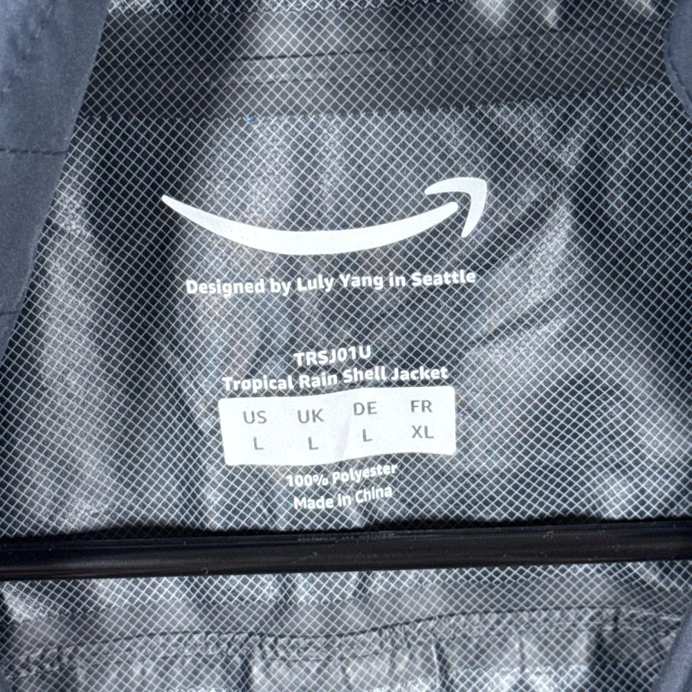 Luly Yang Tropical Rain Shell Jacket Mens Large Hooded Workwear Full Zip Vent